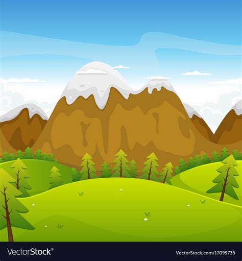 Cartoon mountains landscape Royalty Free Vector Image