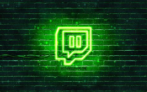 Twitch green logo green brickwall, Twitch logo, social networks, Twitch ...