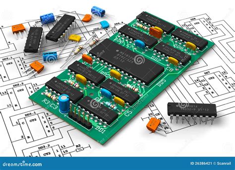 Digital Circuit Board With Microchips Stock Image - Image: 26386421