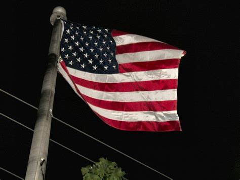 American Flag At Night Lighting