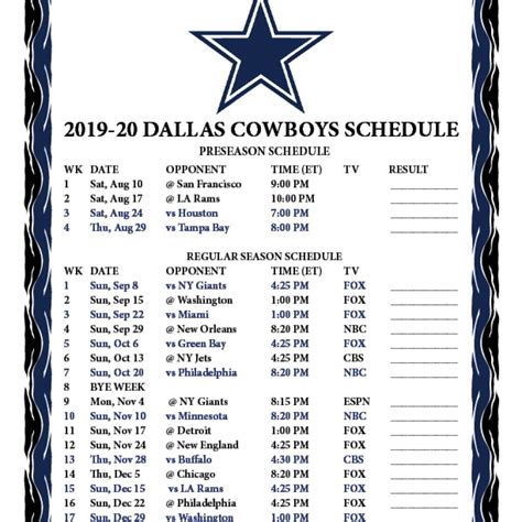 Cowboys Schedule 2021 Opponents