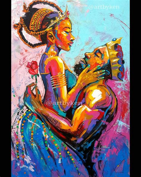 @artbyken From the king & Queen series. | Black art painting, Art ...