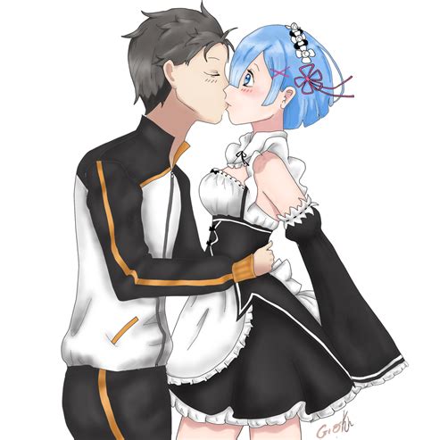 Rem x Subaru kiss - Re:zero fanart by Fellesia on DeviantArt