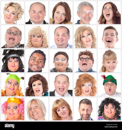 Collage of many different happy human faces Stock Photo: 71942026 - Alamy