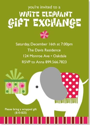 White Elephant Holiday Party Invitation | White elephant invitations, White elephant invitation ...