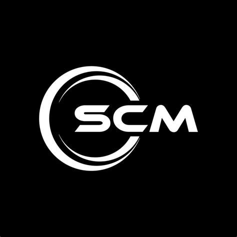 SCM letter logo design in illustration. Vector logo, calligraphy ...