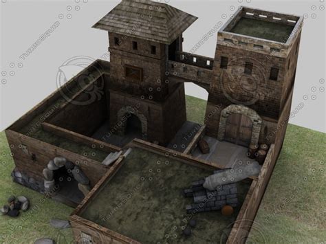 medieval fort 3d model