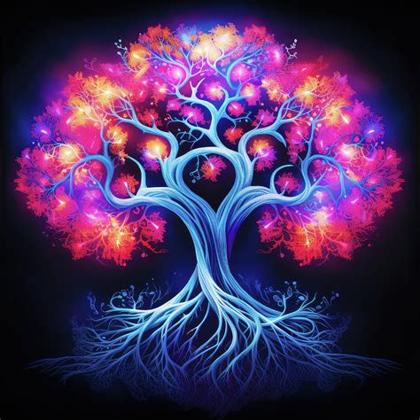 Fractal Tree with Electric Colors 01 Digital Art by Matthias Hauser ...