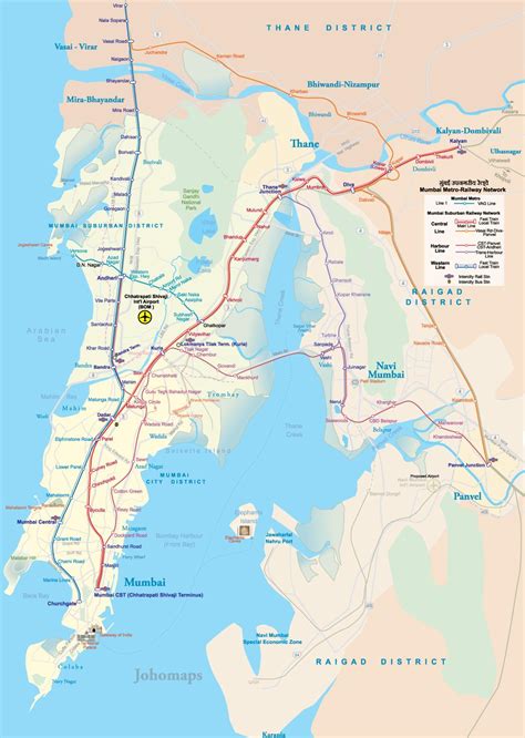 Mumbai outline map - Outline map of Mumbai (Maharashtra - India)