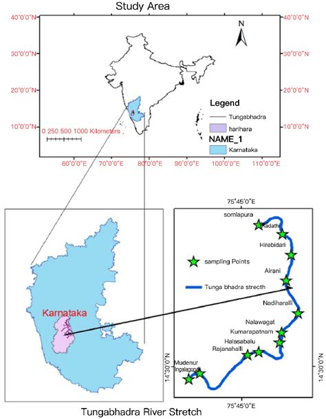 Sampling sites along Tungabhadra river. | Download Scientific Diagram