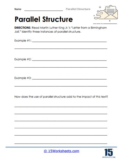 Parallel Structure #2 - 15 Worksheets.com