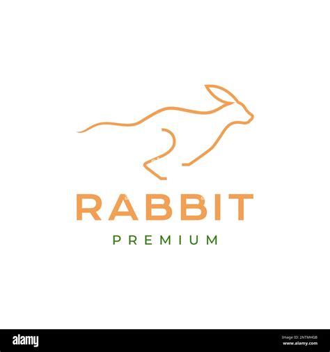 jumping animal cattle rabbit rare minimal line modern logo design icon ...