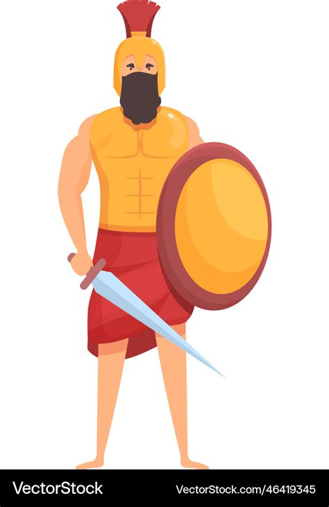 Ares icon cartoon greek god Royalty Free Vector Image