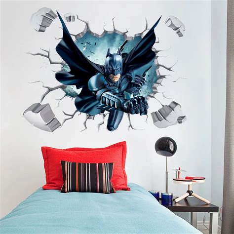 3D Batman Wall Stickers Nursery Decal Kids Boys Room Decor Art Mural ...