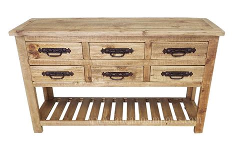 Rustic Wood Console Table Drawers | Wood Console Drawers