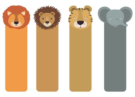 7 best free printable animal bookmarks to color printableecom - cute farm animal bookmarks pdf ...