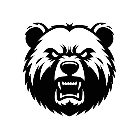 Intensity in Ink Angry Bear Silhouette Tattoo Logo Vector Illustration 36411225 Vector Art at ...