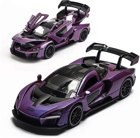 Amazon.com: 1:32 Scale McLaren Senna Pull Back Toy Car with Lights and Music - For Kids : Toys ...