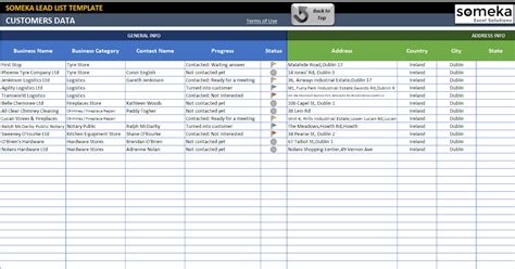 Excel Templates: Lead List Excel Template for Small Business Free ...