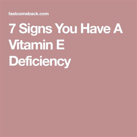 7 Signs You Have A Vitamin E Deficiency | Vitamin e, Vitamins, Signs