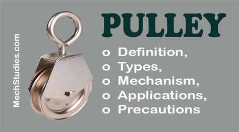 What is Pulley System? Definition, Types, Mechanism, Formula, Applications - www.mechstudies.com