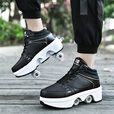 Roller Skate Shoes BLACK Edition With LED | KICK SPEED – Kick Speed ...