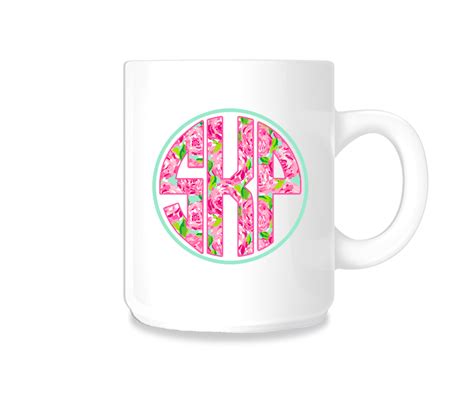 Preppy Floral Monogram Ceramic Mug