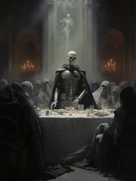 Premium AI Image | Banquo s ghost at the banquet the phantom arising amidst the