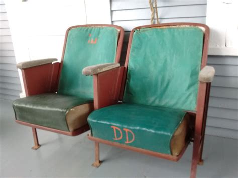 Vintage Cinema Seats Movie Theater Seats Bucket Seats Metal Upholstered ...