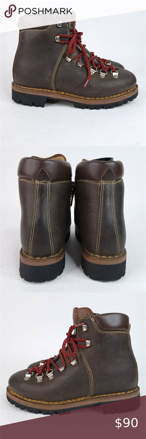 VTG Raichle Climbing Boots Women 8 / Men 7 Brown Hiking Vibram Sole ...