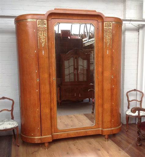 Large French Art Deco Walnut Armoire - Antiques Atlas