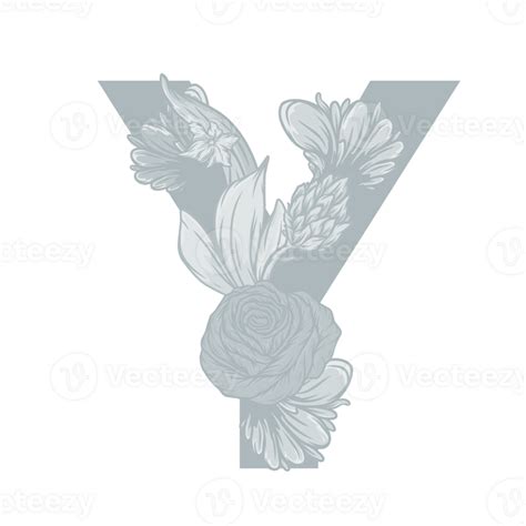 Letter Y Floral Alphabet 27382261 PNG