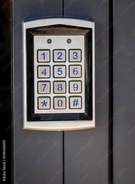 Entrance door electronic code key. Security and control Stock Photo | Adobe Stock