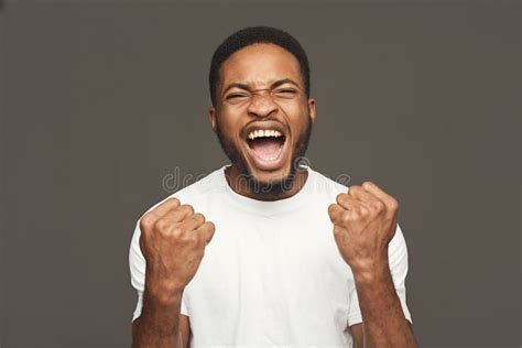 Success, Excited Black Man with Happy Facial Expression Stock Image - Image of male, handsome ...