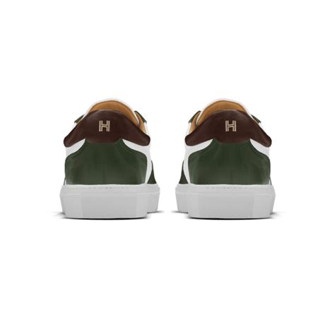 Green, white & brown leather Sneakers