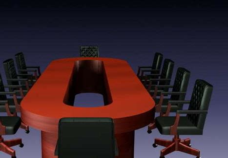 Furniture Conference Room Table Chairs 3D Model - .3ds, .Max - 123Free3DModels