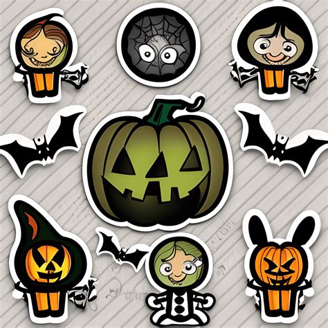 Cute Halloween Stickers Cartoon Style · Creative Fabrica