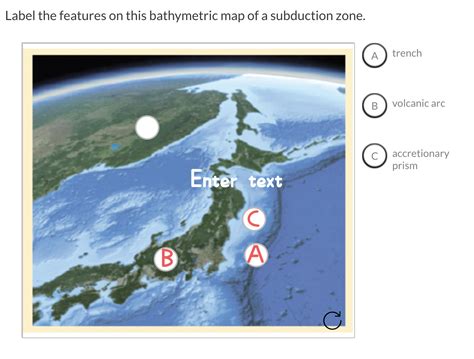 [Solved] . Label the features on this bathymetric map of a subduction... | Course Hero