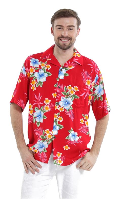 Men's Hawaiian Shirt Aloha Shirt S Hibiscus Red - Walmart.com