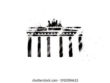 Brandenburg Gate Berlin Stencil Graffiti Stock Illustration 1910304613