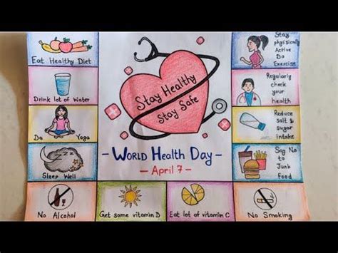 World Health Day Drawing/Easy Stay Healthy Stay Safe Poster/Health is ...