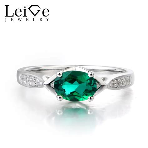 Leige Jewelry Emerald Ring Emerald Wedding Ring May Birthstone Ring ...