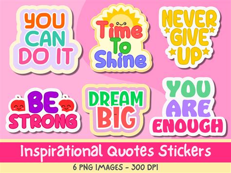 Inspirational Quotes Stickers Graphic by Creative Zone · Creative Fabrica