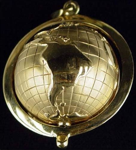 14K Gold Globe Pendant