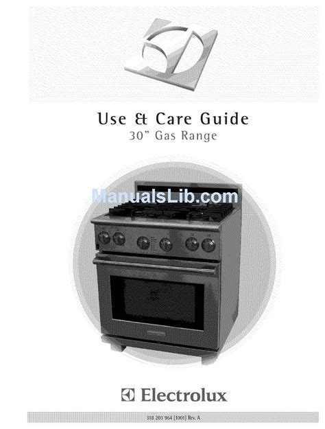 ELECTROLUX 30" GAS RANGE USE & CARE MANUAL Pdf Download | ManualsLib