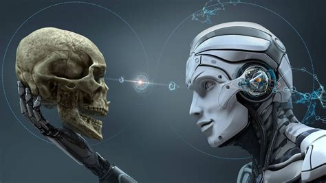 Download Humanoid Robot And Skull Wallpaper | Wallpapers.com