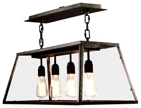 Edison Island Light, Black - Industrial - Kitchen Island Lighting - by ...