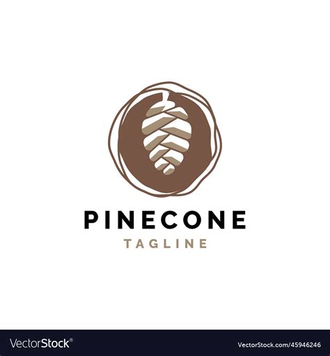 Pine cone logo design Royalty Free Vector Image