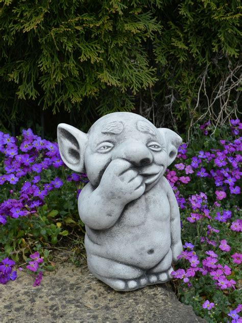 Funny Garden Gnome Statue Garden Troll Statue Garden Fairy | Etsy