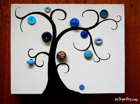 DIY Button Tree Canvas Wall Art - The Idea King